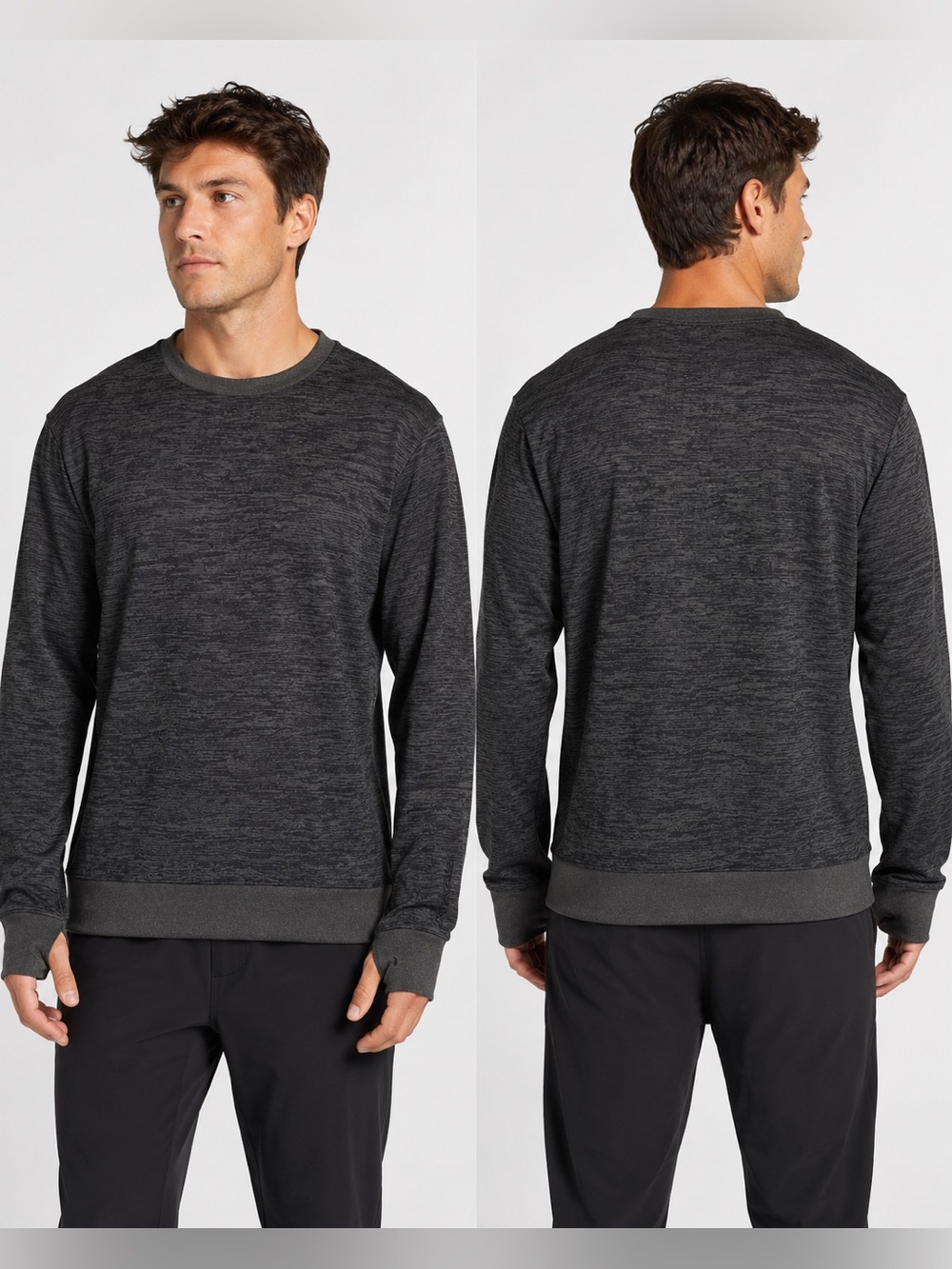 DAKINE Liberator LW Crew Sweatshirt XL Black Heather Thumbholes NWT Outdoor